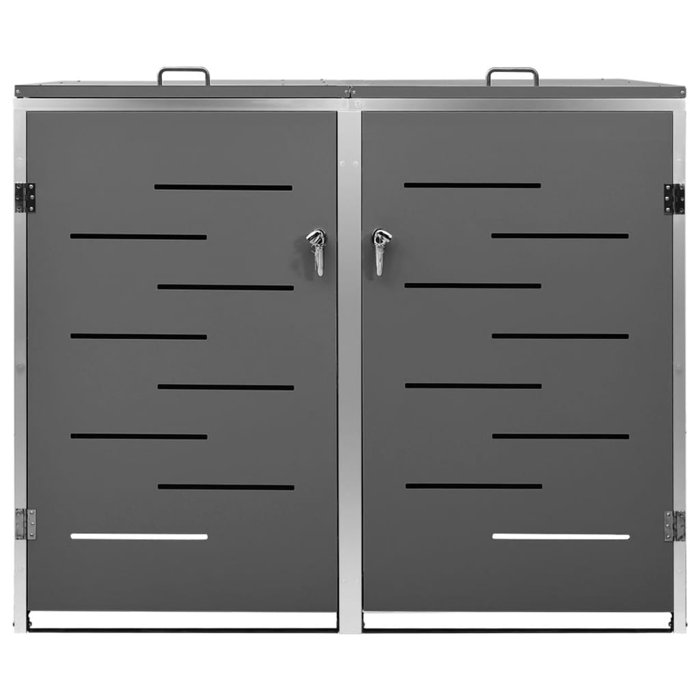 AOQJ VidaXL Garbage Can Storage Wheelie Bin Trash Can Enclosure